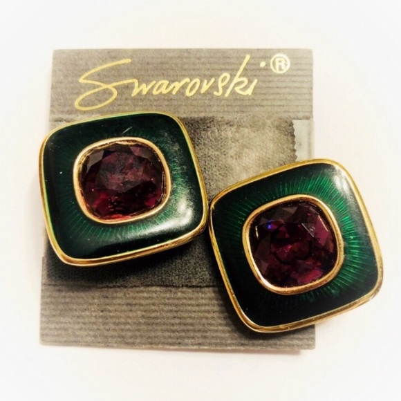 Vintage Swarovski Crystal Clip on Earrings - Picture 1 of 4